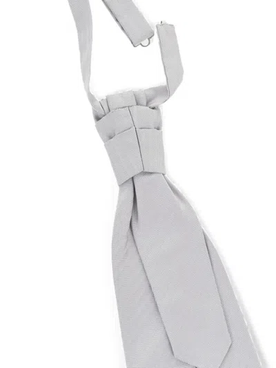 Corneliani Chevron-pattern Silk Ascot Tie In White