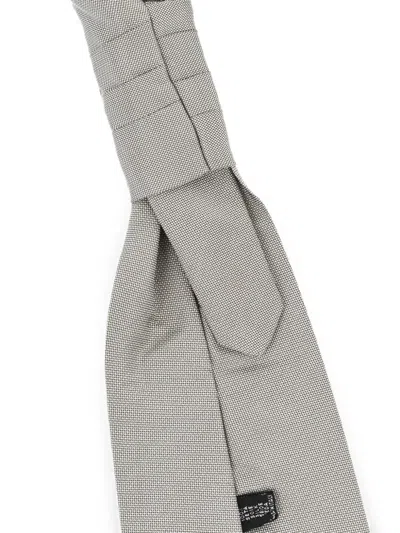 Corneliani Textured Silk Pointed-tip Tie In Gray