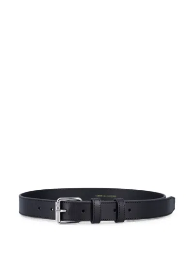 Comme Des Garçons Comme Des Garcons Wallet Leather Belt With Rectangular Buckle In Black