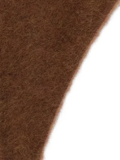 Uma Wang Brushed Triangular Scarf In Brown