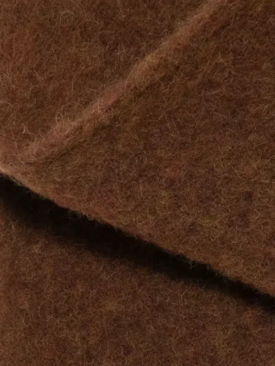 Uma Wang Brushed Triangular Scarf In Brown