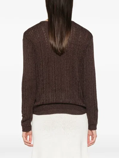 Aya Muse Zula Double-layer Sweater In Brown