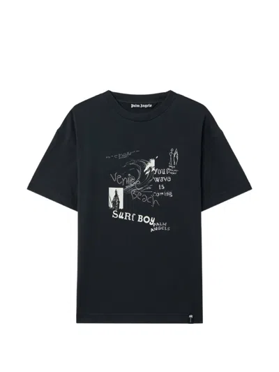 Palm Angels Surf Boy Regular T-shirt In Black