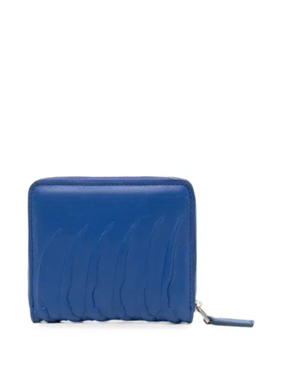 Alexander Mcqueen Embossed Wallet In Blue