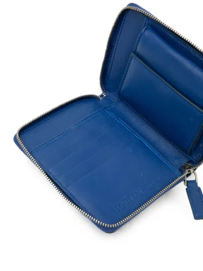 Alexander Mcqueen Embossed Wallet In Blue