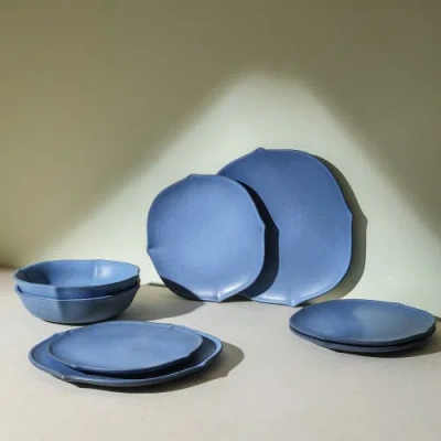 Stone Lain Baskerville Stoneware 12-piece Dinnerware Set In Blue