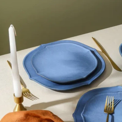 Stone Lain Baskerville Stoneware 12-piece Dinnerware Set In Blue