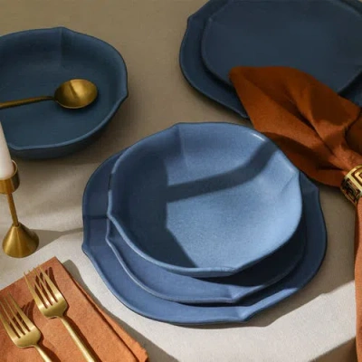 Stone Lain Baskerville Stoneware 12-piece Dinnerware Set In Blue