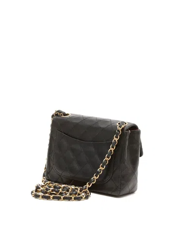 Chanel Mini Square Single Flap Bag In Black