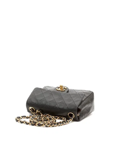 Chanel Mini Square Single Flap Bag In Black