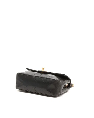Chanel Mini Square Single Flap Bag In Black