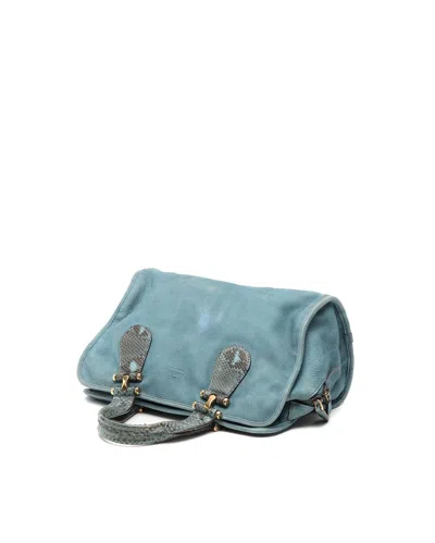 Gucci Twice Python Handbag In Blue
