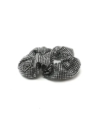 Prada Rhinestone Scrunchie In Black
