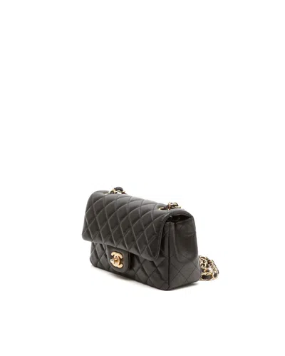 Chanel Classic Mini Rectangular Single Flap Bag In Black