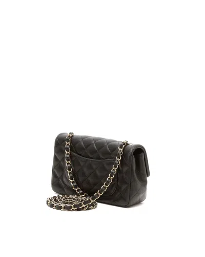 Chanel Classic Mini Rectangular Single Flap Bag In Black
