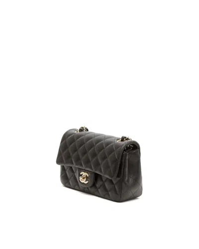 Chanel Classic Mini Rectangular Single Flap Bag In Black