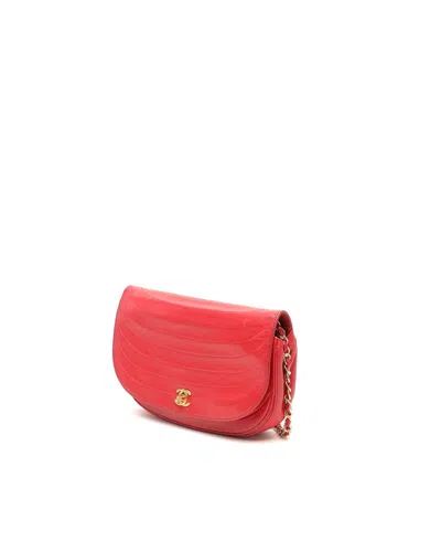 Chanel Half Moon Bag In Red