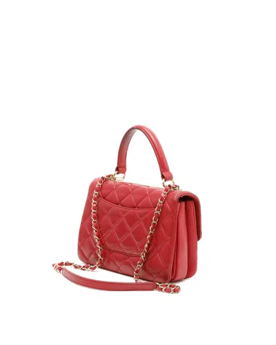 Chanel Cc Trendy Medium Top Handle Bag In Red