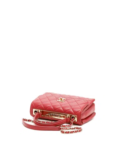 Chanel Cc Trendy Medium Top Handle Bag In Red