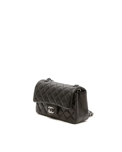 Chanel Classic Mini Rectangular Single Flap Bag In Black