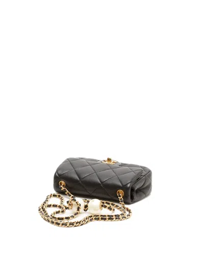 Chanel Classic Mini Rectangular Pearl Crush Flap Bag In Black