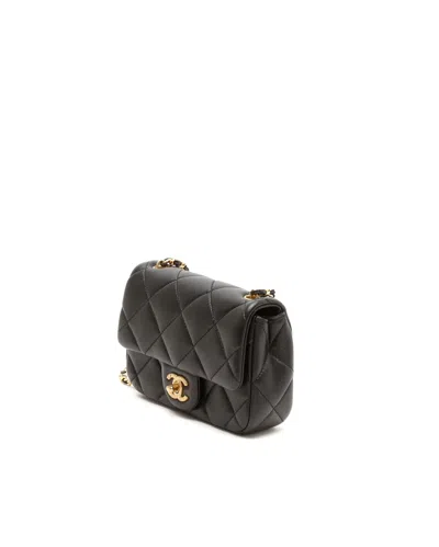 Chanel Classic Mini Rectangular Pearl Crush Flap Bag In Black