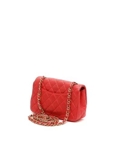 Chanel Classic Mini Rectangular Single Flap Bag In Red