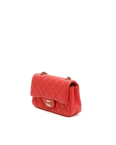 Chanel Classic Mini Rectangular Single Flap Bag In Red