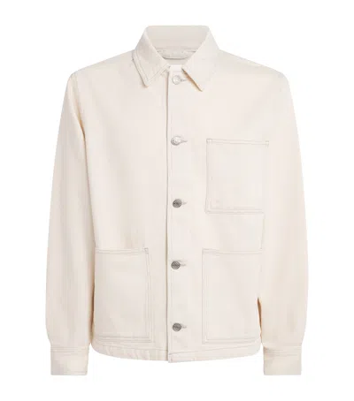 Samsoe & Samsoe Long-sleeved Denim Jacket In Neutral