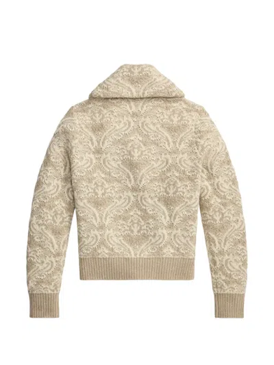 Rrl Patterned Button Cardigan In Neutral