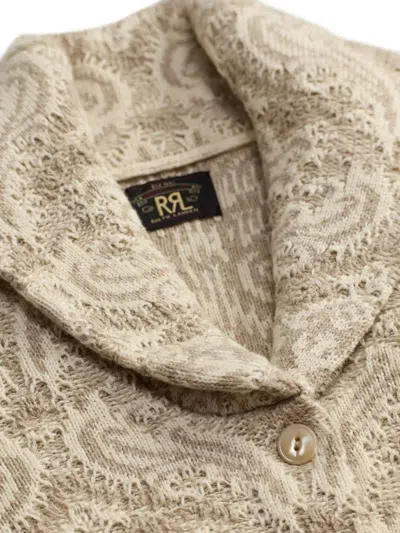 Rrl Patterned Button Cardigan In Neutral