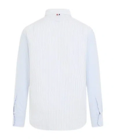 Thom Browne Striped Button Down Shirt Long Sleeves In White