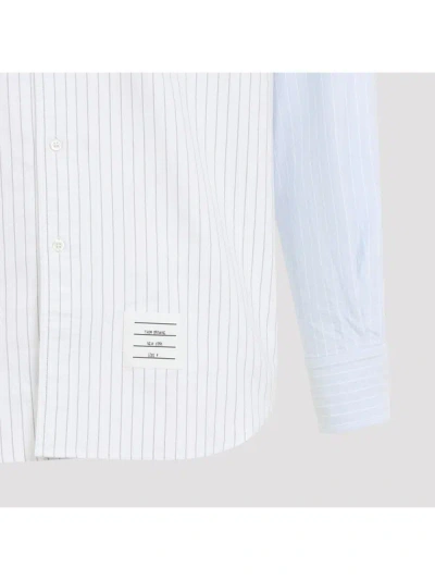 Thom Browne Striped Button Down Shirt Long Sleeves In White