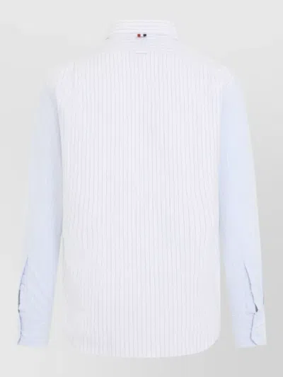 Thom Browne Striped Button Down Shirt Long Sleeves In White