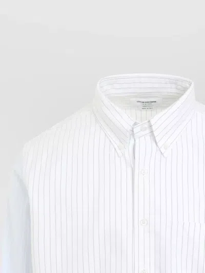 Thom Browne Striped Button Down Shirt Long Sleeves In White
