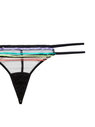 Fleur Du Mal Taste Le Rainbow V-string Thong In Blue