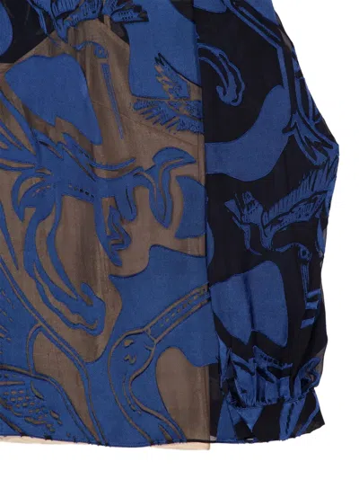 Paula Devoré-bluse In Blue