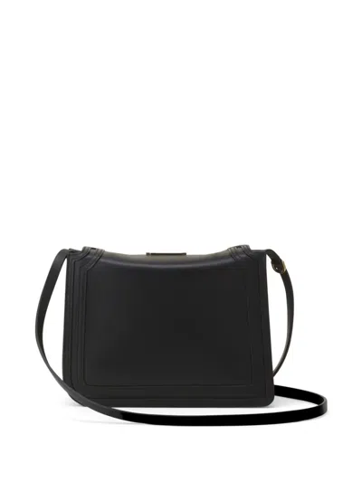 Lanvin Compagnon Small Asymmetrical Bag With A Python Finish In Black