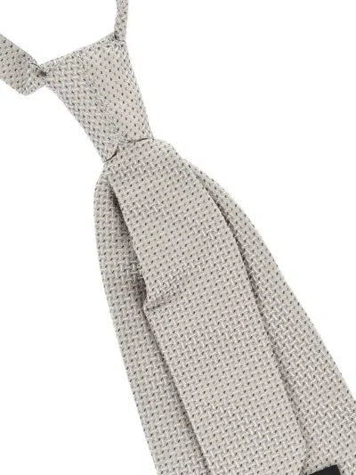 Corneliani Textured Silk Pointed-tip Tie In Gray