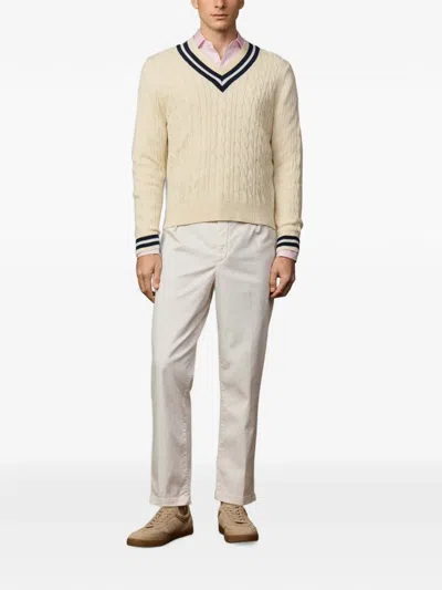 Hackett London Pullover Mit Zopfmuster In Neutral