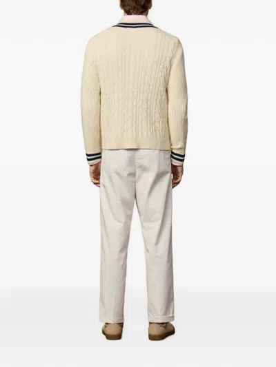 Hackett London Pullover Mit Zopfmuster In Neutral