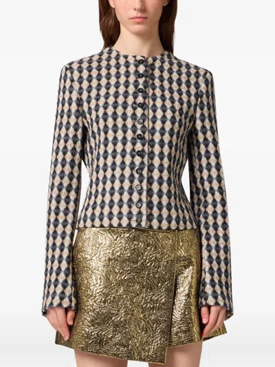 Msgm Jacke Mit Rautenmuster In Multi