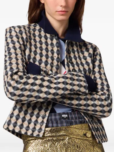 Msgm Jacke Mit Rautenmuster In Multi