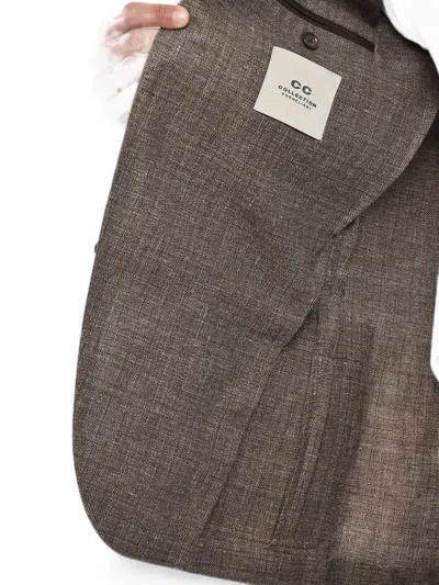 Corneliani Single-breasted Blazer In Brown