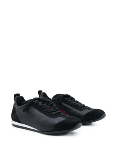 Uma Wang Suede-panelled Lace-up Sneakers In Transparent
