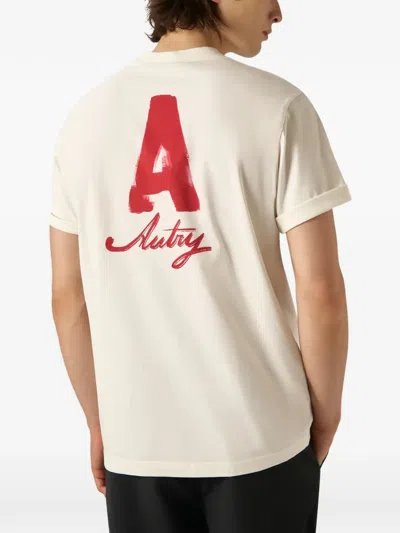 Autry Heritage T-shirt With A Washed Effect In Nude