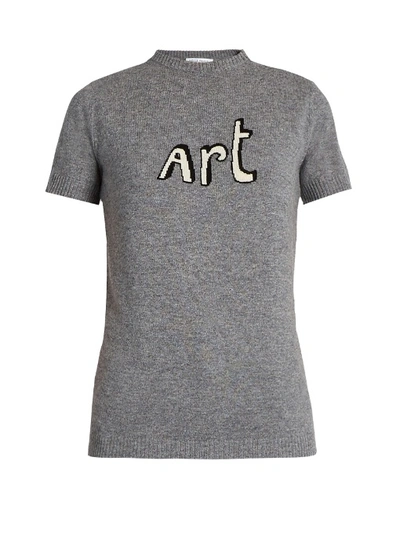 Bella Freud Art Short-sleeved Cashmere Sweater In Grey