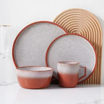Stone Lain Vince 32-piece Dinnerware Set Stoneware In Red