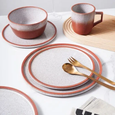 Stone Lain Vince 32-piece Dinnerware Set Stoneware In Red