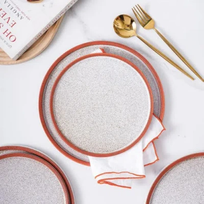 Stone Lain Vince 32-piece Dinnerware Set Stoneware In Red